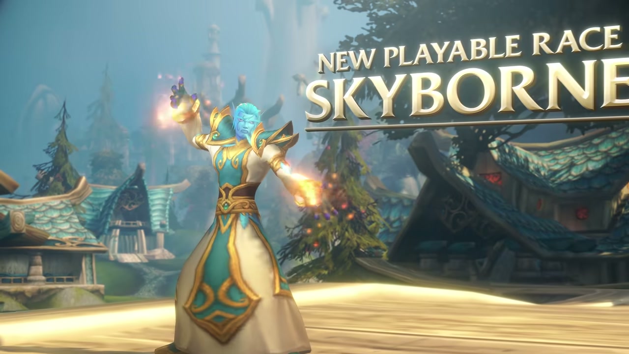 The new playable Skyborne race shown in the official WoW Forever gameplay trailer